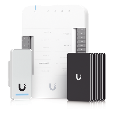 UBIQUITI - Kit de Control de Acceso / Ethernet Gigabit / PoE++ 50W / NFC 13.56 MHz ISO / 1 Puerta / 6.9 x 5 x 1.3'
