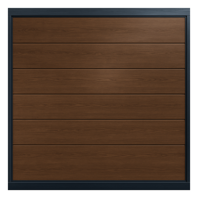 ACCESSPRO - Puerta de Garaje Seccional / 12 x 8 pies (3.66 x 2.44 m) / Línea Central / Imitación Madera Oscura / Aislada / Estilo Americano / Calibre 26