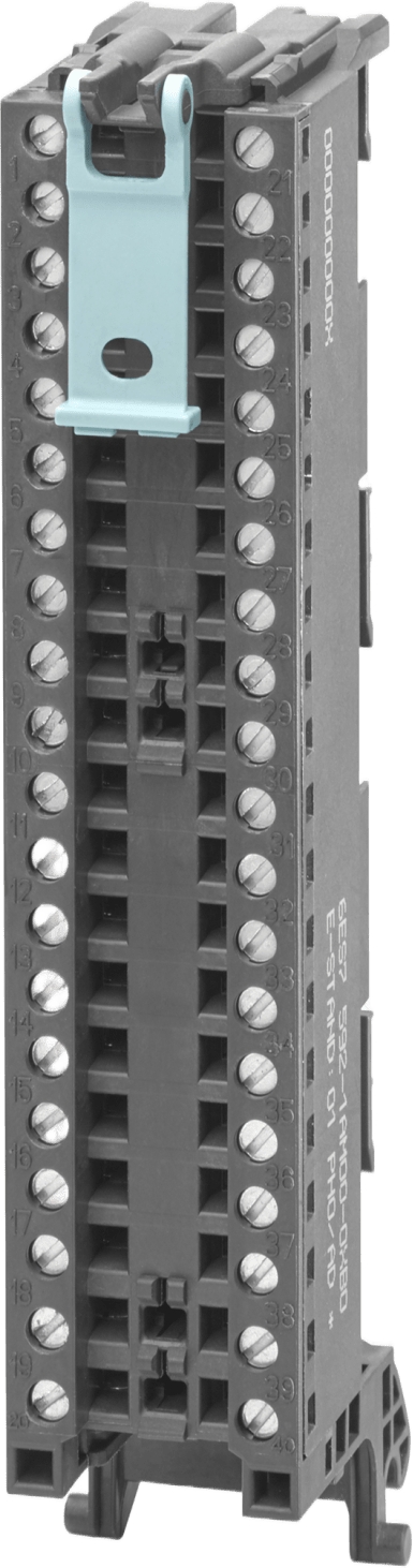 SIEMENS - Front Connector SIMATIC S7-1500 / Conexión Tipo Tornillo 40 Polos / Para Módulos 35 mm / 4 Puentes de Potencial / Incluye Bridas / Certificaciones ATEX