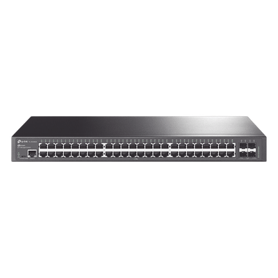 TP-LINK - Switch Administrable / 48 Puertos Gigabit / 4 Puertos SFP+ 10G / Rendimiento 176 Gbps / Sin Ventilador / Gestión Centralizada en la Nube