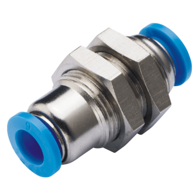 TITAN-AUTOMATION - Accesorio Neumático de Inserción / Unión de Mamparo / Diámetro Exterior del Tubo 6 mm / Para Sistemas Neumáticos