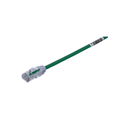 PANDUIT - Cable de Parcheo UTP Cat6A, CM/LSZH, Diámetro Reducido (28AWG), Color Verde, 6.1 Metros (20 Pies)