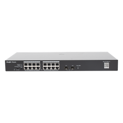 RUIJIE - Switch PoE+ No Administrable / 18 Puertos Gigabit / 2 Uplinks SFP 1G / 247 W / Conmutación 36 Gbps / Protección 4 kV