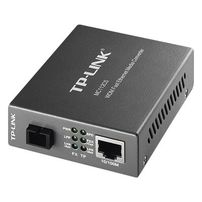 TP-LINK - Convertidor de Medios WDM / Fibra Monomodo SC / 20 km (12.4 mi) / 10/100 Mbps / Longitud de Onda 1310/1550 nm / Plug and Play