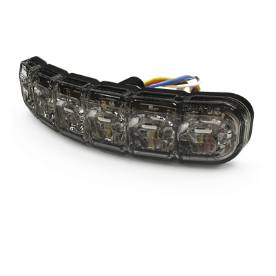 ECCO - Luz de Advertencia Direccional Flexible / 12 LED Duales / Rojo/Blanco / Montaje Curvo hasta 120° / IP69K / IP67 / SAE Clase I y II / 12-24V / 69 Patrones de Destello