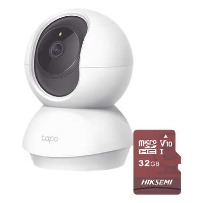 TP-LINK - Cámara IP Wi-Fi / 2 Megapixel / Rotación 360° / IR 9 m (29.5 ft) / Micro SD 32 GB / App Móvil