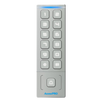 ACCESSPRO - Teclado Autónomo de Acceso / 1000 Tarjetas y PIN / IP65 / Lector EM 3 cm (1.18 in) / Salida Wiegand 26/34 / -40°C a 65°C