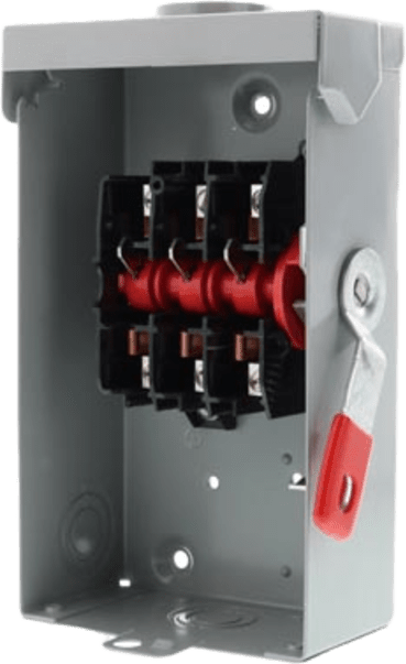 SIEMENS -  Interruptor de seguridad cerrado de triple ruptura. Interruptor de serie A, 3 polos, 3 hilos sin fusible, uso general, 240V 60A, NEMA tipo 3R para exteriores de envolvente.