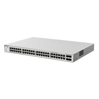 RUIJIE - Switch Administrable PoE Capa 2+ Plus, con 48 puertos Gigabit PoE 802.3af/at + 4 SFP+ para fibra 10Gb, gestión gratuita desde la nube, 370w