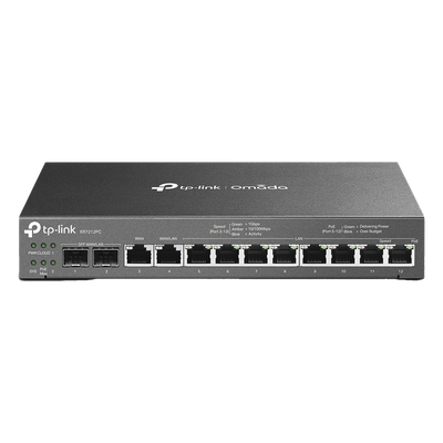 TP-LINK - Router Multi-WAN / Controlador SDN Integrado / Switch PoE+ 110 W / 2 SFP 1G / 24,980 Sesiones Concurrentes / 942.1 Mbps