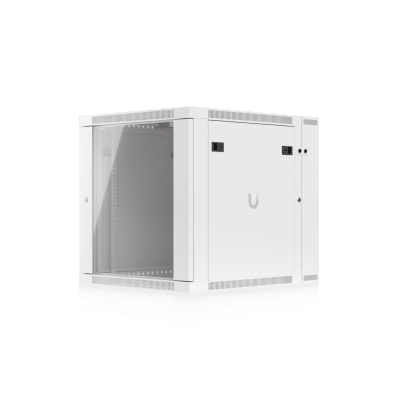 UBIQUITI - UACC Rack Cabinet 12U (600 x 703 mm) - Gabinete Cerrado para Montaje en Pared con Puerta Frontal de Vidrio Templado, Puerta Trasera Abatible (Swing-Out) y Paneles Laterales Removibles con Llave
