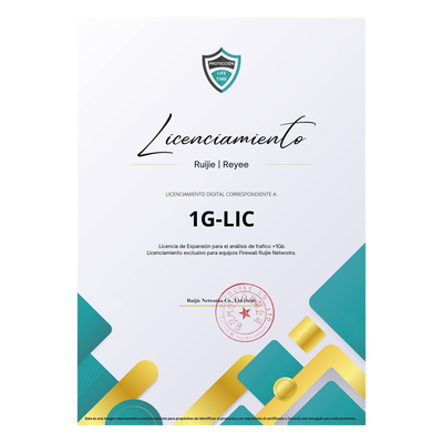 RUIJIE - Licencia de Expansión / Análisis de Tráfico +1 Gbps / Firewall / Perpetua / Uso Único / Entrega Digital