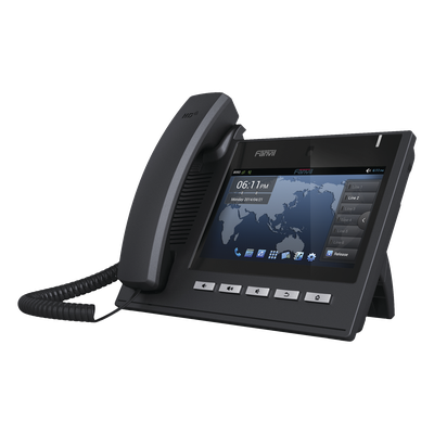 FANVIL - Teléfono IP Ejecutivo Para 6 Líneas SIP con Video Conferencia HD720, Pantalla Multi-Touch, Voz HD y Conferencia de 10 vías con Soporte Para PoE