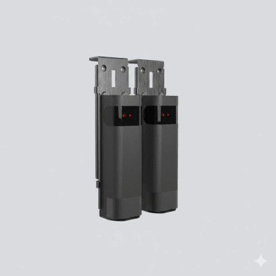 ACCESSPRO - Haz Infrarrojo Inalámbrico ACCESS-PHW / Transmisor y Receptor Photo Beam / Triple Frecuencia 409-458 MHz / Alcance 20 Metros / Batería Litio 2300mAh / IP54 / Ajuste Angular -90° a +90° / Compatible Puertas Seccionales, Enrollables, C