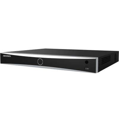 HIKVISION - [AcuSeek] NVR 12 Megapixel (4K) / 32 canales IP / 16 Puertos PoE+ / Recocimiento Facial / AcuSense (Evita Falsas Alarmas) / 2 Bahías de Disco Duro / HDMI en 4K / Alarmas I/O / 300 Metros PoE Modo Extendido