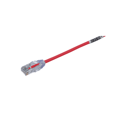 PANDUIT - Cable de Parcheo TX6, UTP Cat6, Diámetro Reducido (28AWG), Color Rojo, 6.1 Metros (20 Pies)