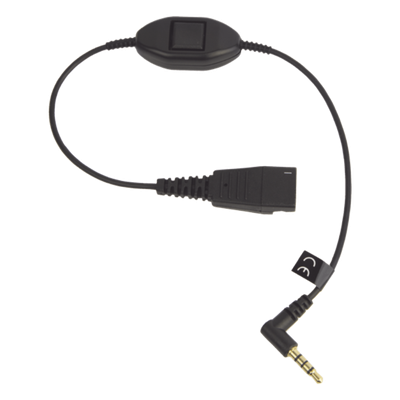 JABRA - Cable QD a 3.5 mm / Push-to-Talk Integrado / Control de Llamadas / Compatible Smartphones