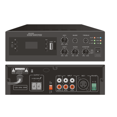 EPCOM PROAUDIO - Amplificador Digital Mini MP3 con Bluetooth | 240W | Entrada XLR Micrófono 48V | 2 Entradas RCA | USB y TF Card | FM Radio | Control Remoto | Protección contra Cortocircuito y Sobrecarga
