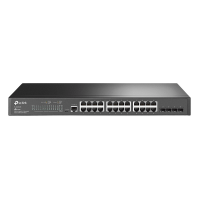 TP-LINK - Switch Gigabit Administrable / 24 Puertos RJ45 / 4 Puertos SFP 1G / 56 Gbps / Sin Ventilador / Omada SDN