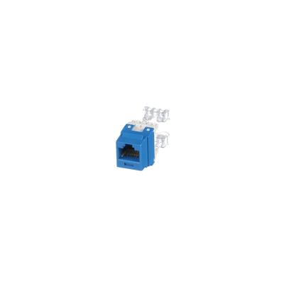 PANDUIT - Conector Jack Estilo 110 (de Impacto), Tipo Keystone, Categoría 6, de 8 Posiciones y 8 Cables, Color Azul
