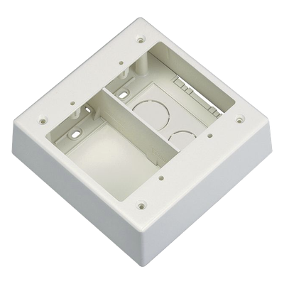 PANDUIT - Caja de Pared Superficial Doble, Con Divisor, Uso Universal con Placas de Pared, Color Blanco Mate