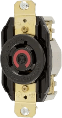 HUBBELL - Receptáculo con Bloqueo de Media Vuelta Industrial 20 A 480 V CA /3 Polos 4 Hilos / Nema L16-20R / Color Negro.