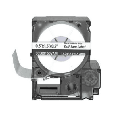 PANDUIT - Casete de 175 Etiquetas Autolaminadas de 12.7 x 38.1 mm (0.5 x 1.5 pulgadas), para Cables de 4 a 8.1 mm (0.16 a 0.32 pulgadas) de Diámetro, Área de Impresión Color Blanco