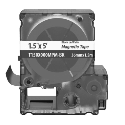 PANDUIT - Casete de Etiquetas Magnéticas de Cinta Continua, Color Blanco Sobre Negro, Uso Interior, 36 mm (1.42 pulgadas) de Ancho x 1.5 Metros (4.92 pies) de Largo