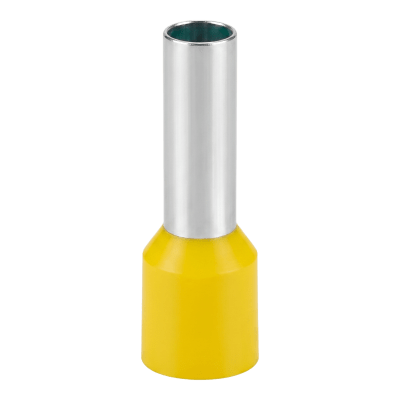 EPCOM POWERLINE - Conector Ferrule / 10 AWG (6 mm²) / Latón Estañado / Aislamiento PVC Amarillo / 25 Piezas