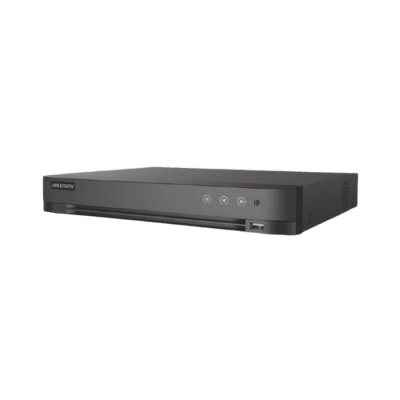 HIKVISION - DVR 16 Canales TURBOHD + 8 Canales IP / 5 Megapixel Lite - 3K Lite / Salida Independiente HDMI - VGA / Audio de Dos Vías por Coaxitron / Reconocimiento Facial / ACUSENSE (Evista falsas alarmas) / 1 Bahía de Disco Duro / Salida de Video en Fu