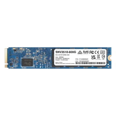 SYNOLOGY - SSD NVMe M.2 SNV3410/3510 | SSD 400GB | Alto Rendimiento 400000 IOPS Lectura | Resistencia Empresarial 1022 TBW | Protección de Datos Integral | Análisis de Vida Útil | Diseñada para Sistemas Synology.