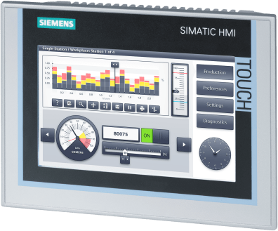 SIEMENS - Panel HMI Touch SIMATIC TP700 Comfort / 7" Widescreen TFT 16M Colores / PROFINET + MPI/PROFIBUS DP / 12 MB Memoria / Windows CE 6.0 / IP65 Frontal / 32 Lenguajes / 2048 Variables