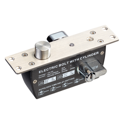 ACCESSPRO - Cerradura de Perno Eléctrica / 2000 kg de Fuerza de Sujeción / Fail Safe 12 VCC / Temporizador 0-9 s / Sensor de Puerta NO/NC/COM / 500000 Ciclos