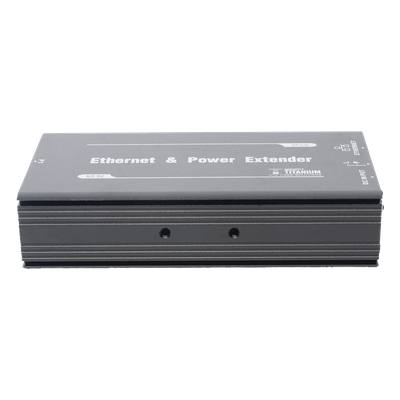 EPCOM TITANIUM - Receptor PoE Extensor / 1 Puerto / Alcance 600 m (1968.5 ft) / 60 W / 100 Mbps / Cascada 4 Nodos / Cat 5e/6