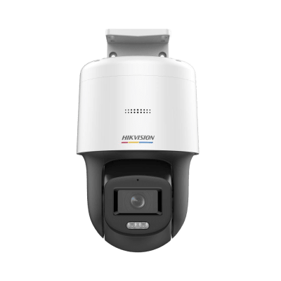 HIKVISION - Domo PT IP 4 Megapixel / Lente 4 mm  / Luz Blanca 30 mts / dWDR  / PoE / IP66 / Micrófono y Bocina Interconstruido / Micro SD / Incluye Montaje de Pared y Techo