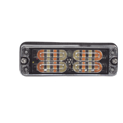 ECCO - Luz de Advertencia LED de Montaje en Superficie / 16 LED / Ámbar/Blanco / 36 Patrones Programables / IP67 / 0.5 Pulgadas de Profundidad