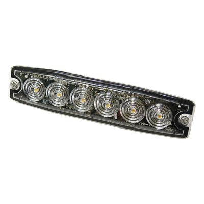 SIGNALPRO - Luz Auxiliar LED / 6 LED / Ámbar / Multivoltaje 12~24 VCD / IP68 / SAE Clase 1 / Perfil Ultra Bajo