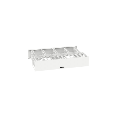 PANDUIT - Organizador de Cables Horizontal NetManager de Alta Densidad, Doble (Frontal y Posterior), Para Rack de 19in, 2UR, Color Blanco