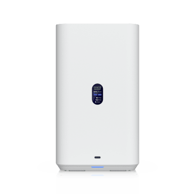 UBIQUITI - NAS Compacto de Escritorio / 2 Bahías 3.5" SATA / Puerto 2.5 GbE / USB-C 5 Gbps / PoE++ 60 W / Pantalla LCD 1.47"