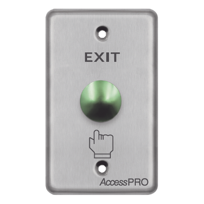 ACCESSPRO - Botón de Emergencia Tipo Hongo / Contacto Normalmente Abierto / Acero Inoxidable 16 mm / Placa 115 x 70 x 30 mm / 24 VCC / 500,000 Ciclos