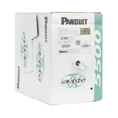 PANDUIT - Bobina de Cable UTP 305 m. de Cobre, PanNet, Gris, Categoría 5e (24 AWG), PVC (CM), de 4 pares