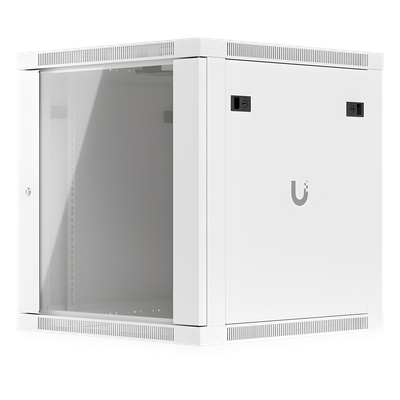 UBIQUITI - Gabinete Rack 12U / Montaje en Pared / 4 Postes / Vidrio Templado / Carga 80 kg (176 lb) / 598 × 600 mm