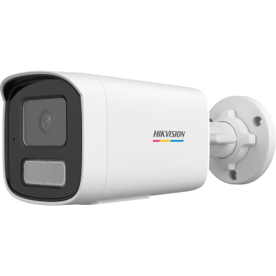 HIKVISION - [Dual Light + ColorVu] Bala IP 4 Megapixel / Lente 4 mm / 50 mts IR + 50 mts Luz Blanca / Micrófono Integrado / ACUSENSE Lite / Exterior IP67 / WDR 120 dB / PoE / Micro SD