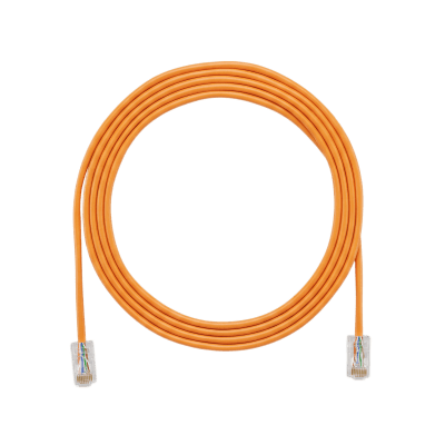 PANDUIT - Cable de Parcheo UTP Cat6A, CM/LSZH, Diámetro Reducido (28AWG), Color Naranja, 6.1 Metros (20 Pies)