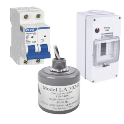 EPCOM POWERLINE - Kit de Centro de Carga Para Corriente Alterna, Breaker de hasta  400 Vca de 20 A con Supresor de Picos Transitorios.