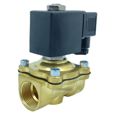 TITAN-AUTOMATION - Válvula de Diafragma de Elevación Directa / Latón / NC 2 Posiciones 2 Puertos / G3/4 / 0-10 Bar / Orificio 20 mm / Rango Temperatura -10 a 80°C / DC 24V