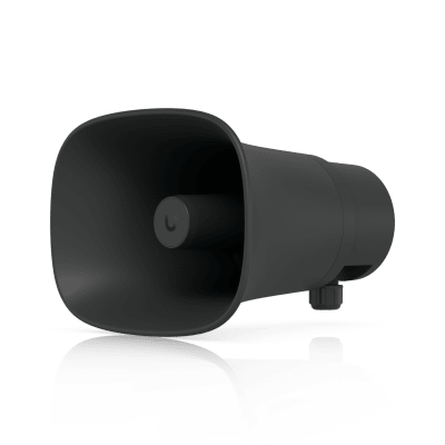 UBIQUITI - UniFi Protect AI Horn Speaker, Altavoz IP 120 dB, PoE+, Alerta AI Avanzada, Montaje Pared, Esquina y Poste, IP66, Color Negro
