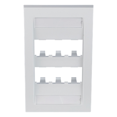 PANDUIT - Placa de Pared Vertical Ejecutiva / 6 Puertos Mini-Com / Perfil Elevado / 69.8 x 114.3 mm (2.75 x 4.5 pulg.) / Blanco