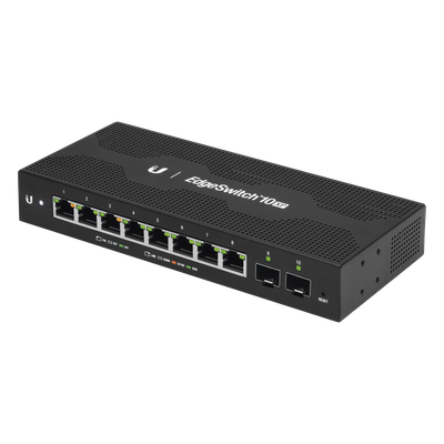 UBIQUITI - EdgeSwitch 10X Administrable de 8 Puertos Gigabit PoE Pasivo 24VDC + 2 Puertos SFP