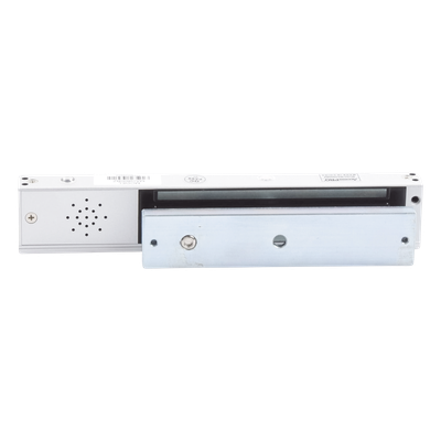 ACCESSPRO - Chapa Magnética Electromagnética / 280 kg (600 lb) / Alarma Buzzer con Temporizador 5-30 s / Voltaje Dual 12/24 VDC / LED Estado / Libre Magnetismo Residual